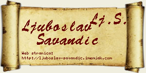 Ljuboslav Savandić vizit kartica
